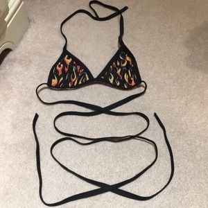 Rave With Mi Gente red fuego bralette
